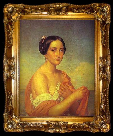 framed  Alexey Tyranov Portrait of an Italian Woman., ta009-2